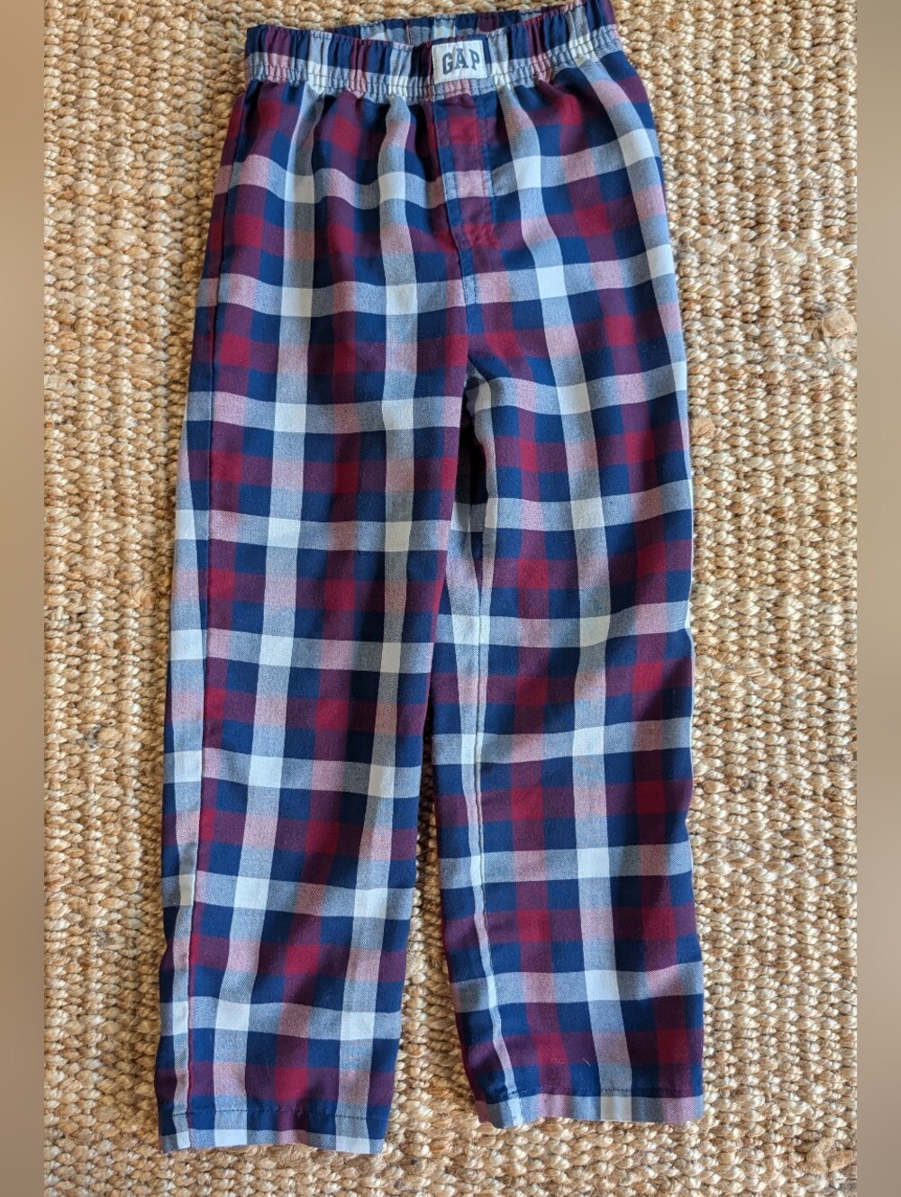 GAP Kids Navy & Red Plaid Pajama Pants